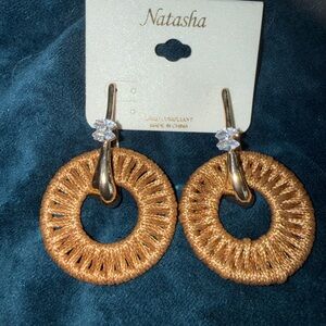 Natasha Couture Woven Gold Earrings